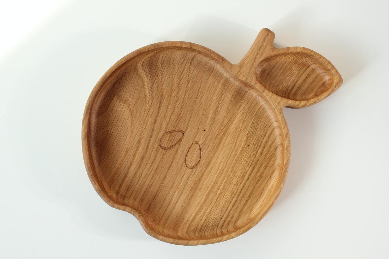 Wooden Plate For Kids - Apple
