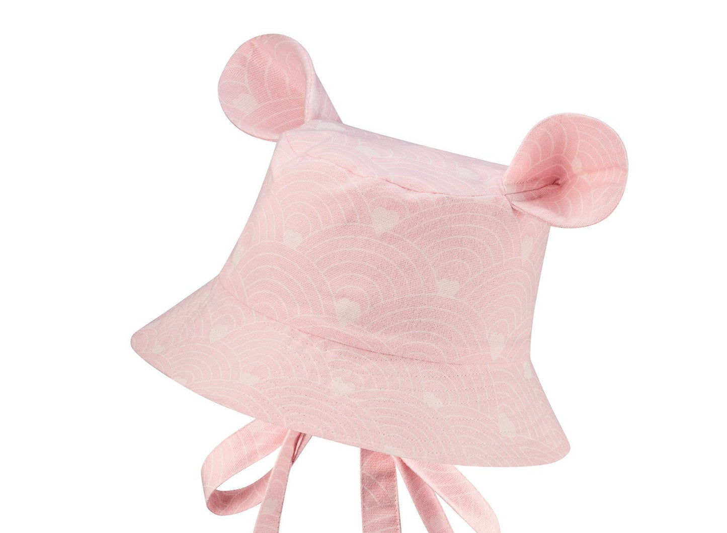 Kids Hat with Ears - Waves on Pink