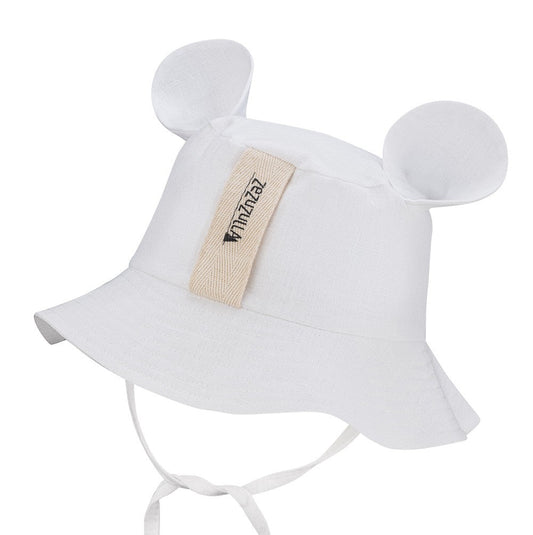 Kids Hat with Ears - White