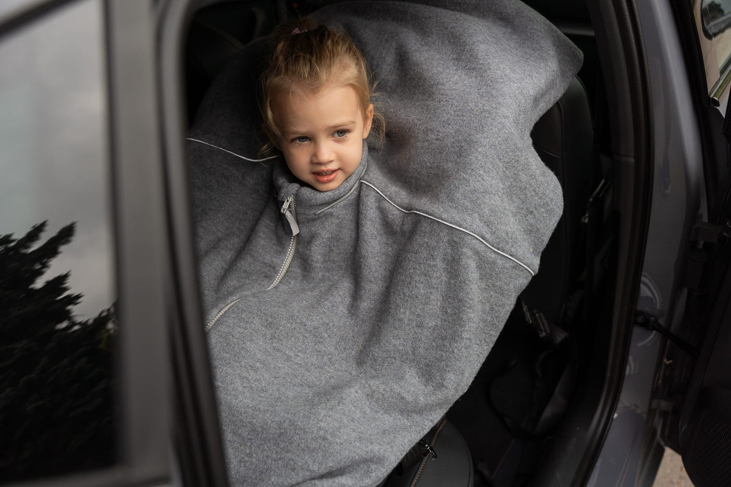 Merino Wool Car Poncho For Kids - Bunny